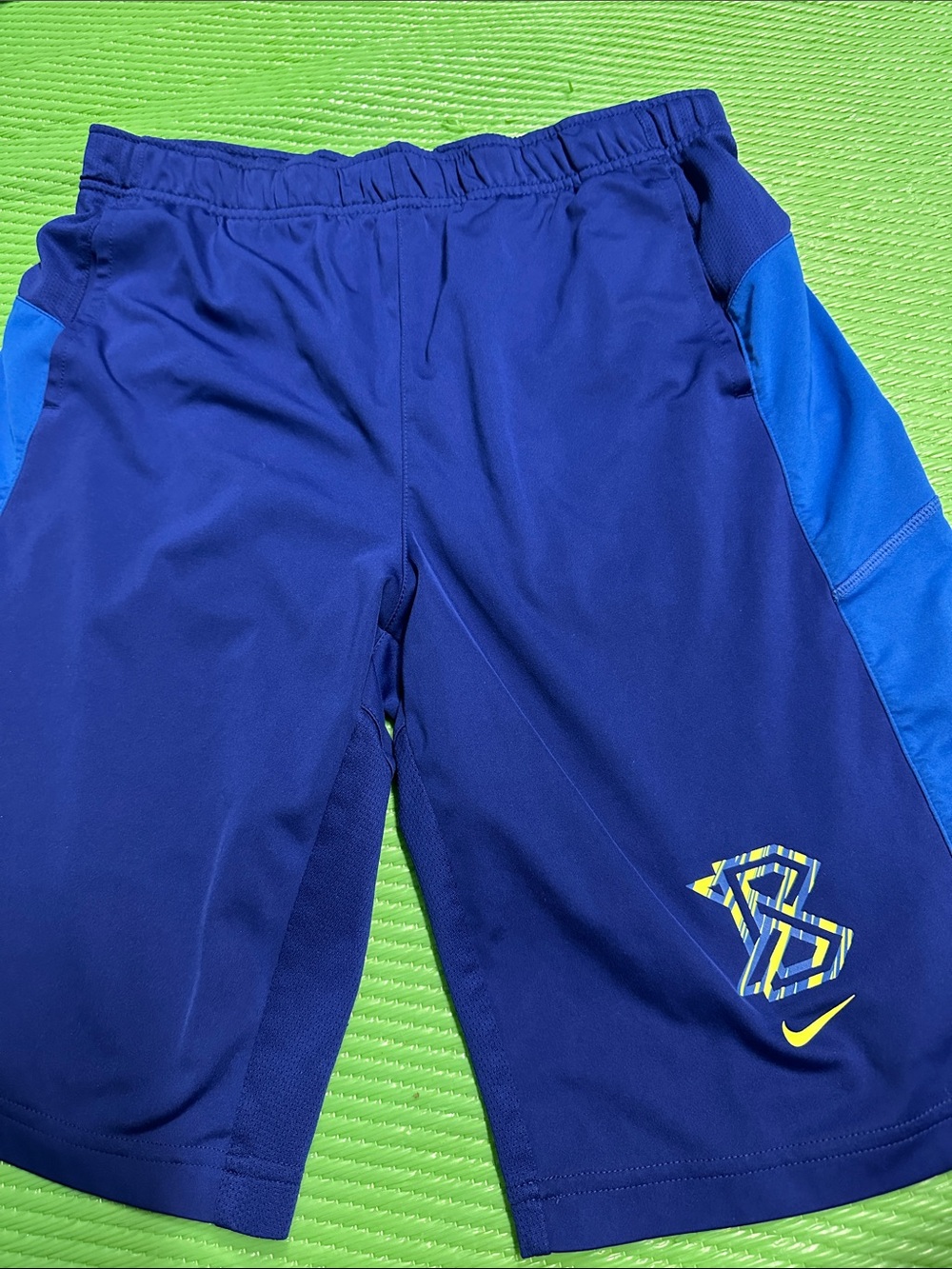 Nike Men’s Deep Blue Athletic Shorts with Bright Blue Panels